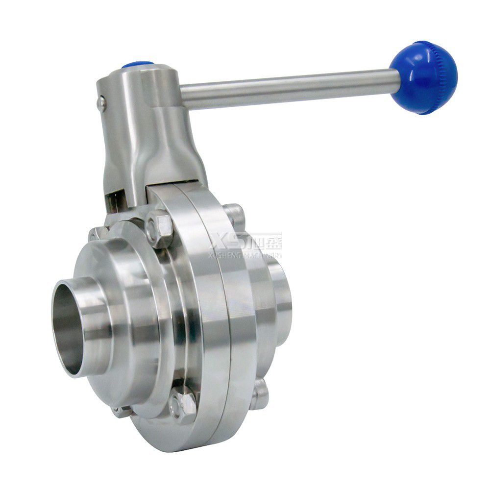 SS304 SS316L Stainless Steel Sanitary Butterfly Type Welded Ball Valve