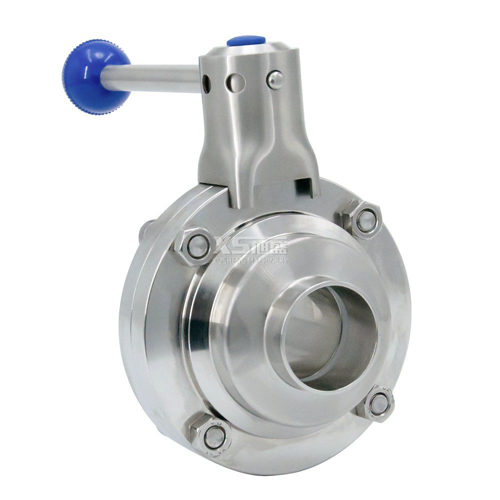 SS304 SS316L Stainless Steel Sanitary Butterfly Type Welded Ball Valve