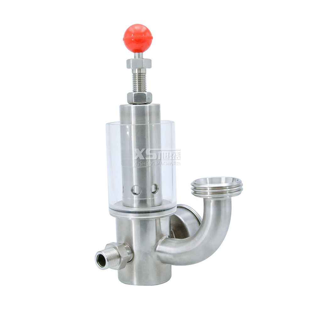 SS304/SS316L Sanitary Clamp Exhaust Elbow Air Release Valve with Glass