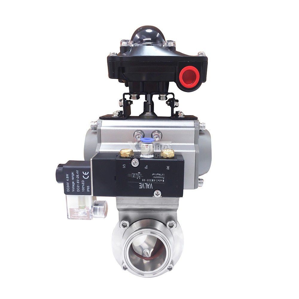 Hygienic Clamping-Clamping Pneumatic Butterfly Valve with Horizontal Actuator